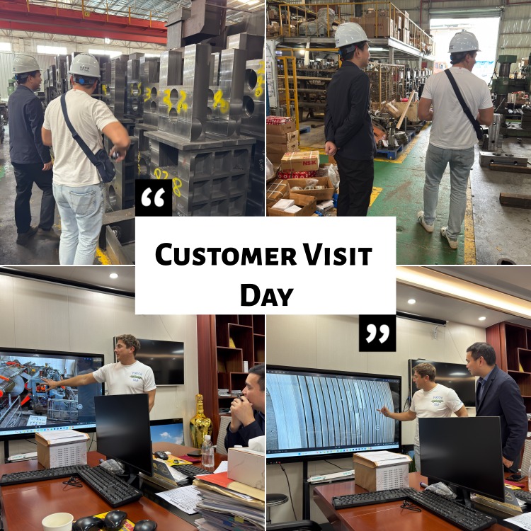 Πολωνοί πελάτες στο εργοστάσιο μηχανών κοπής μεταλλικών πηνίων