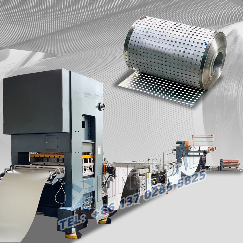 Μηχανή διάτρησης και επανατύλιξης πηνίου φύλλου